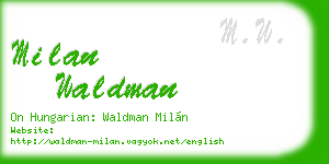 milan waldman business card